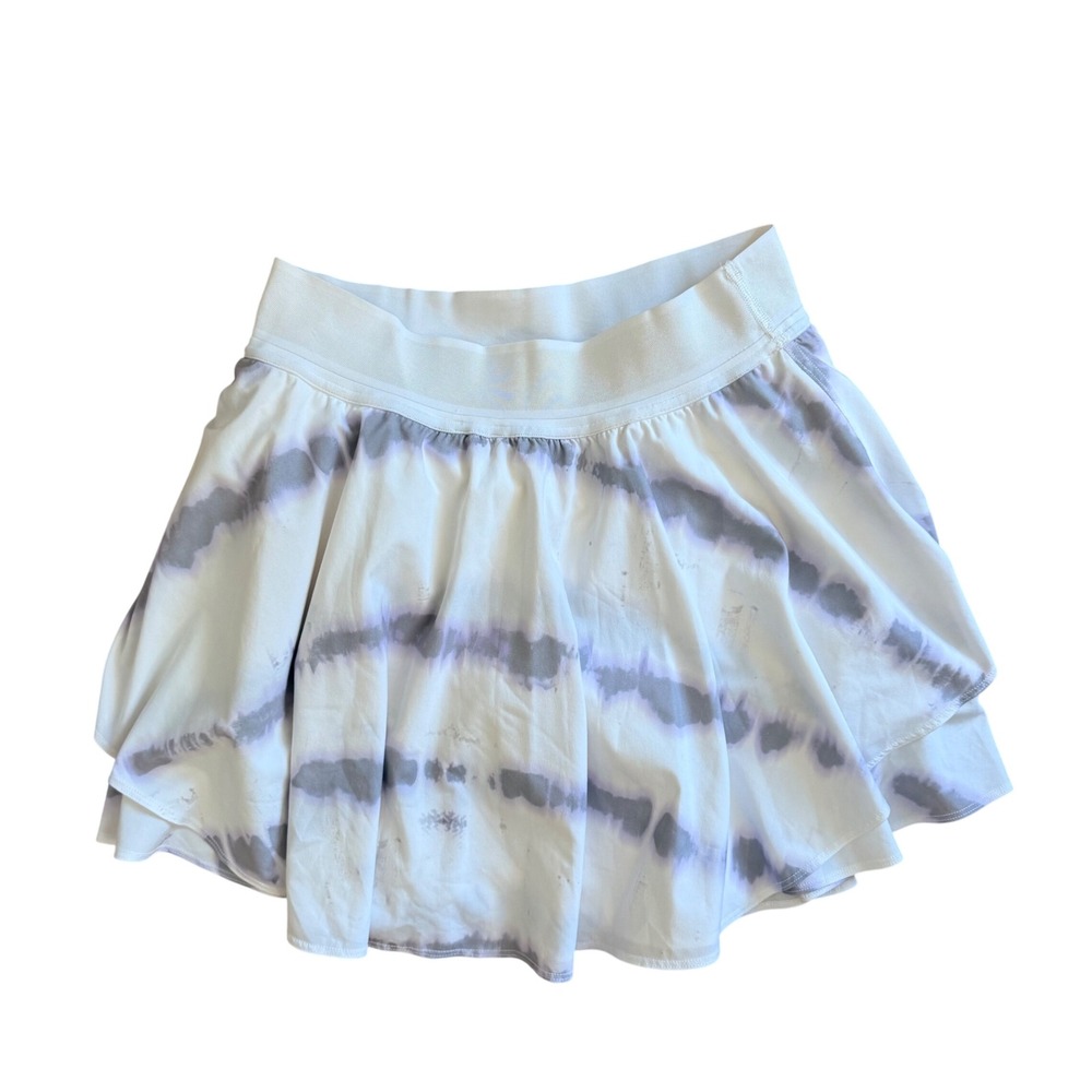 Lululemon Court Rival High-Rise Skirt Size 8 Shibori Tie Dye White Purple Skort